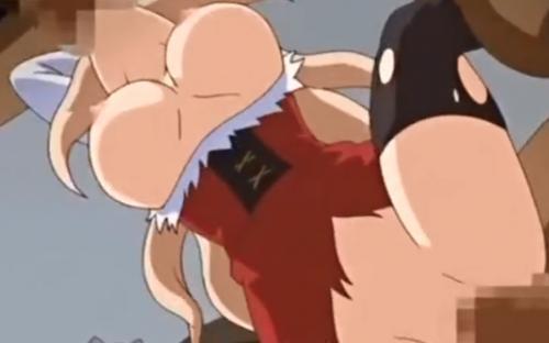 【エロアニメ】おっぱい露出させられた巨乳JKが巨根オークたちから種付けレイプされ強制孕ませ！