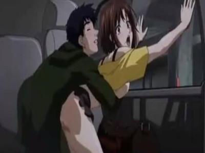 夜中狭い車内で濃厚SEX!!最後は我慢できずに立ちバックで中出ししてしまう仲良しカップルｗｗｗ
