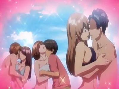 夏の合宿で海辺にやってきた爆乳JKの前でバカップルたちがイチャラブ青姦セックスで乱交孕ませ合う♥♥