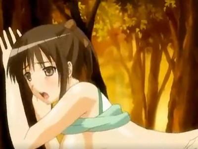 夏の夕暮れ、海の見える木々の中で同級生とイチャラブ！　青春ですなあ～。バックからくいくいと中出しですけど（笑）
