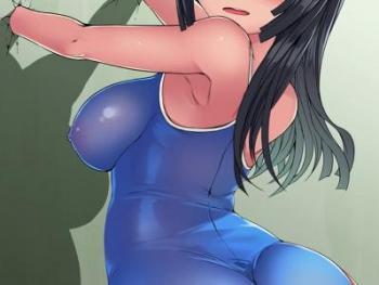 【エロアニメ】壁にハマって動けない水着娘を人体改造♥♥パイパン＆アナルに特大ドリル打ち込み子宮破壊調教レイプ！！