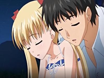 金髪のチッパイの女の子は服脱がされて野外でSEXを楽しむ♡気持ちよすぎて心も身体も開放的になっちゃうｗｗ
