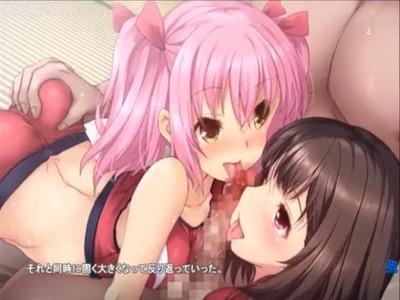 【美少女×３P】ロリ系美少女が先生のデカマラを美味しそうにフェラ→2人に美少女にしゃぶられてオチンポ暴発寸前！