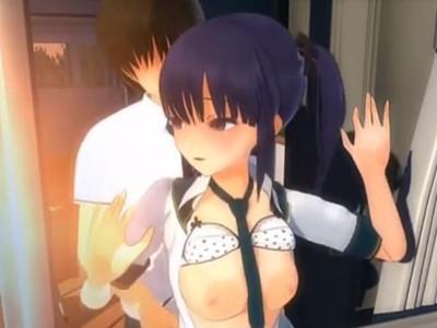 放課後の教室で巨乳制服JKが立ちバックでガン突き孕ませセックスされて連続中出しされまくる！！