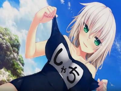 海辺ビーチでスクール水着ロリ爆乳おっぱい美少女とイチャラブセックス！豊満おっぱいパイズリフェラチオから生セックス！
