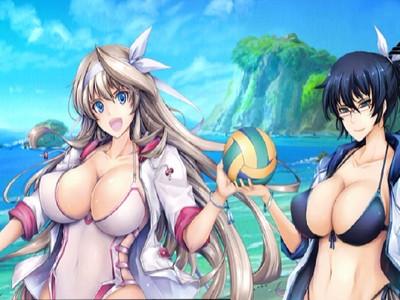 夏の日に海辺ビーチでビーチバレー大会に参加する対魔忍の二人組！しかしおとこどもの大量精液ザーメンに犯される事態に！