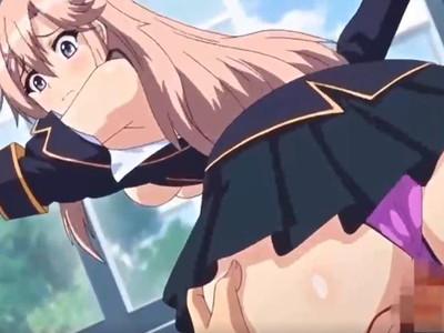 お嬢様JKの処女マンコをいただき！　窓に手をつかせて、バックからガンガン突きまくって、白い液を注ぎ込む！