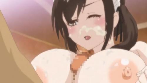 【エロアニメ】巨乳美人のメイドからパイズリフェラされて大量のザーメン砲発射され顔面ぶっかけ♡♡可愛いお顔に直撃！！