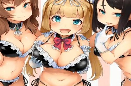 淫乱巨乳な3人組メイドがご主人様のチンポご奉仕からの濃厚ザーメンごっくんしちゃう♡