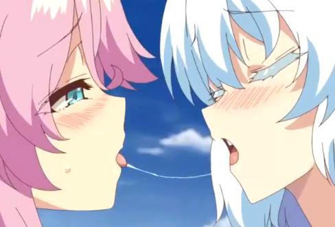 【エロアニメ】可愛い女の子たちが野外で発情し濃厚ベロチューからのお互い唾液が絡み合ってエロすぎる♡