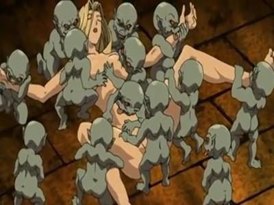 敵から全身拘束された敗北ヒロインが異種姦凌辱レイプで犯される！！小人ゴブリンたちから愛撫されて感じまくっちゃう♡♡