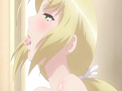 クズ男に性的奉仕をさせられる金髪爆乳美女。結局感じまくっちゃってます。