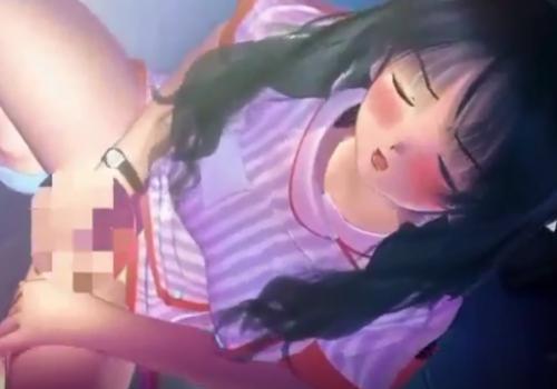 【3Dエロアニメ】淫乱ビッチな黒髪美少女が愛液まみれのトロマン愛撫されてビクビク感じて連続絶頂！