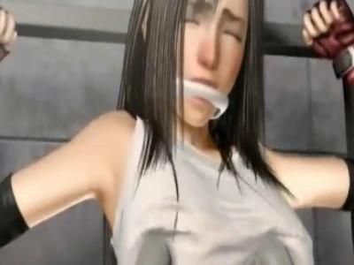 FFⅦの巨乳美女ティファが敵に捕まり身動きできない身体に強制電マ責めされて何度も連続絶頂させられる！！