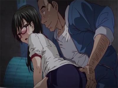 地味な黒髪メガネ女子高生が変態おじさん先生に狙われる。体育倉庫でねっとり責められ禁断のセックス！