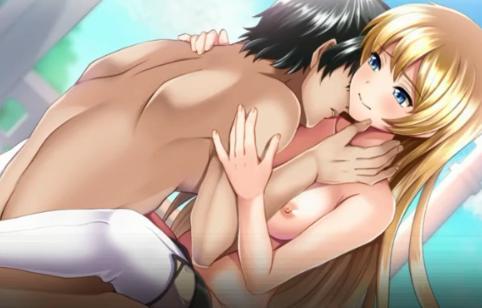 【エロゲー】金髪巨乳美女が対面合わせで濃厚ベロチューしながらチンポ挿入され中出し種付けセックス！