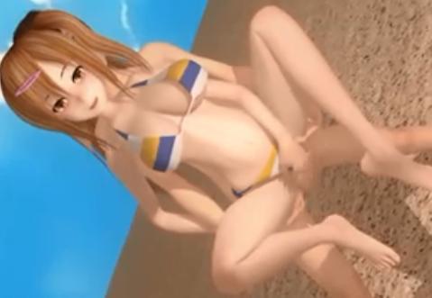 【3Dエロアニメ】淫乱ビッチ美少女がビキニ姿でおマンコ弄られ濃厚青姦セックスしまくっちゃう♡