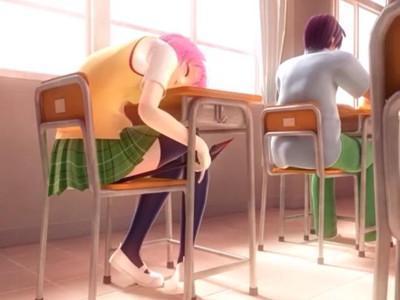 授業中なのに制服JKモモが発情して机の下で敏感な尻尾をサワサワ触って隠れてオナニーして感じまくっちゃう♡♡