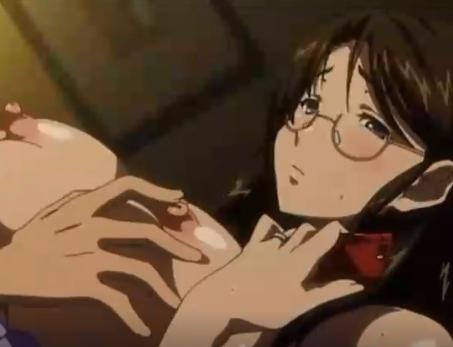 【エロアニメ】淫乱ビッチな眼鏡美女がおっぱい乳首を弄られ愛撫され感じまくっちゃう♡