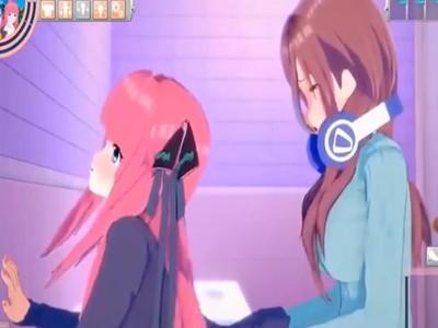 可愛い女の子たちが下半身を合わせて合体ピストンからの立ちバックで腰ふり痙攣アヘ顔イキ♡