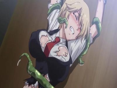 無限触手にパックリ喰われた美女が逆さ大開脚で膣穴ガバガバ鬼畜姦！