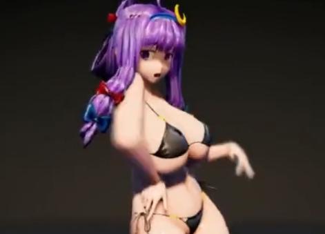 【3Dエロアニメ】下着姿の巨乳淫乱美女が踊るたびにおっぱいが上下に揺れまくってエロすぎて大興奮しちゃう♡