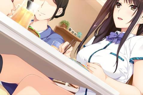 【エロゲー】親が一緒にいるのに机の下でこっそり巨乳JKお姉ちゃんから足コキされて興奮♡