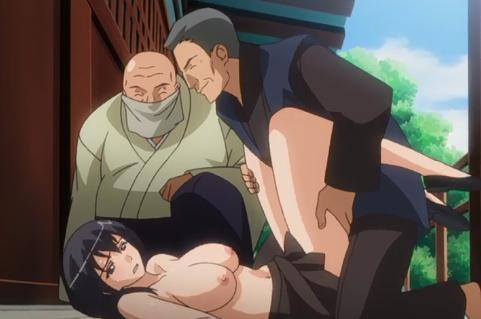 爆乳おっぱい美女が田舎の神社で変態鬼畜おじさんたちから陵辱種付けレイプされる