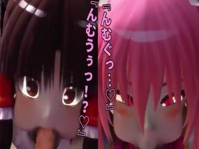 東方のロリ美少女たちが恵方巻で何故か男のちんぽを頬張ってフェラチオご奉仕♥濃厚ザーメンが暴発して顔面ぶっかけ！！