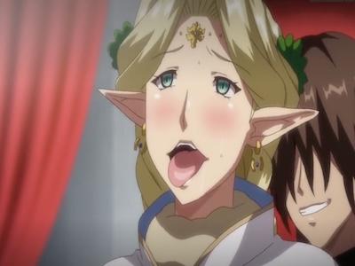 セクシーエルフ魔女のパイズリフェラ♡爆乳エルフたちがオチンポいれられてでかオッパイゆさゆさ揺らす！！