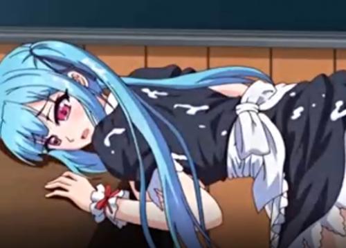 【エロアニメ】立ちバックで容赦なく膣奥ガン突きピストンされたメイド美少女が背中に大量ザーメンぶっかけられる！！