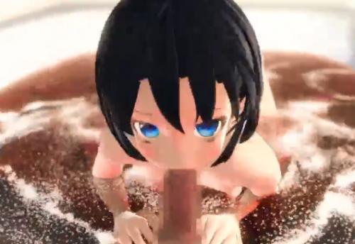 【3Dエロアニメ】童顔ロリ美少女がお風呂で勃起チンポじゅぽじゅぽしゃぶって濃厚フェラチオご奉仕♡