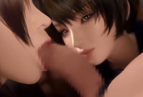 【3Dエロアニメ】綺麗系巨乳JK達から勃起した巨根チンポをジュポジュポフェラされ濃厚3P中出しセックスしちゃう♡