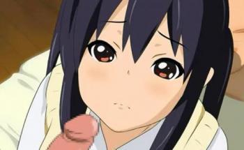 【エロアニメ】これはヤバイ！可愛い中野梓がおどおどしながらフェラチオしてくれる♡カワイイお顔でザーメン受け止め♡