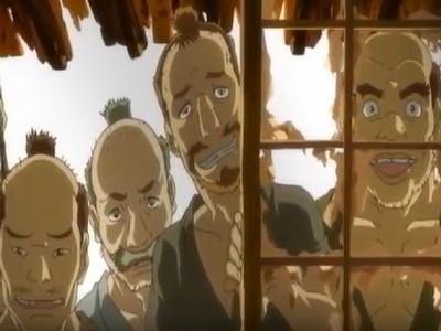 ここは戦国時代の廃屋の中！ロリかわ淫乱美少女がおとこたちを淫らに誘惑！ザーメンぶっかけ乱交性行為！
