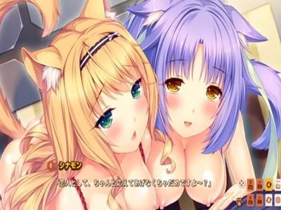 ネコ耳爆乳美少女たちと乱交ハーレムセックス♡♡フェラチオペロペロされて生ハメセックスで大量中出ししちゃう♡♡