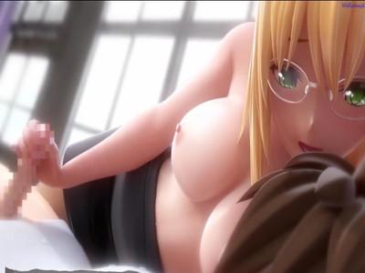 巨乳メガネ教師のねっとり授乳手コキがたまらない...♡