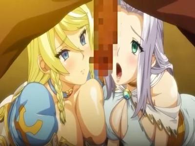 ＜痴女＞征服完了! 身も心も捧げた王女様と姫騎士は男根を前にガマンできずに自ら誓いのフェラ♪