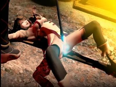 【3DCG】敗北した国のお姫様が鬼畜痴女に屈辱的拷問レイプされちゃうっ！！触手＆電流責めで極上イキ絶頂でアクメ崩壊…。