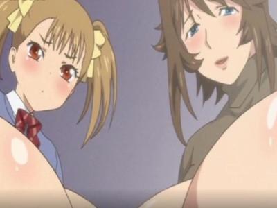 朝から母娘おっぱい！　巨大な４つのかたまりを堪能だ！　こちらもミルク放出準備完了。どっちにぶちまける？