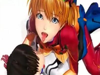 欲望の塊のエロ主人公・シンジがアスカの膣マンコをガン突きピストン責めで快楽堕ちさせちゃう♥♥