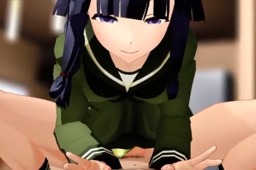 【3Dエロアニメ】淫乱痴女美少女が制服着衣のまま騎乗位腰振りピストンでガン突きされてビクビク感じまくっちゃう♡