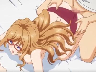 魅惑的なメガネのお姉さん！　うしろから若い男のガッチガチのペニスで突かれ、たちまち昇天！