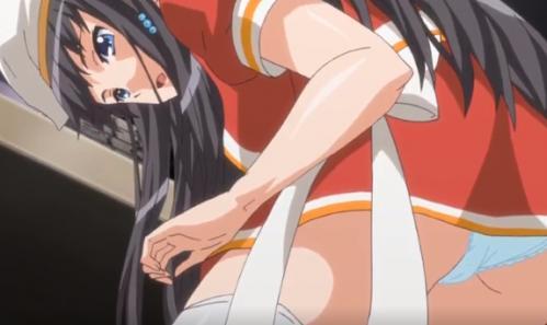 【エロアニメ】同人誌即売会でコスプレした巨乳美少女売り子が机の下にいる作家からおマンコクンニ手マンされて感じちゃう♡