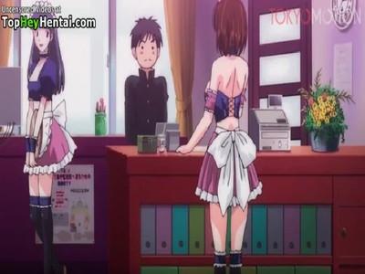爆乳おっぱいメイドお姉さんの濃厚ご奉仕サービスを受けるためにお店にやってきた☆M男子生徒は金玉弄ばれフル勃起☆