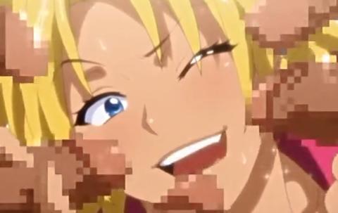 金髪褐色肌の爆乳淫乱ビッチギャルが変態おじさん達のくっさいチンポに囲まれて大興奮！！