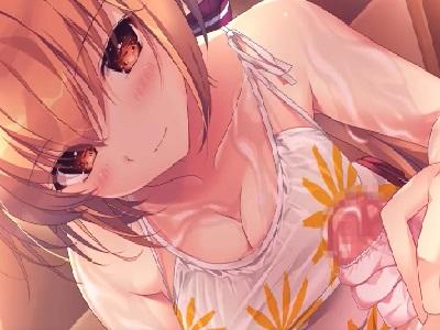 巨乳ロリ童顔美少女がおっぱいチラ見せしながらギンギン勃起ちんぽ手コキご奉仕で先端亀頭からザーメン発射！
