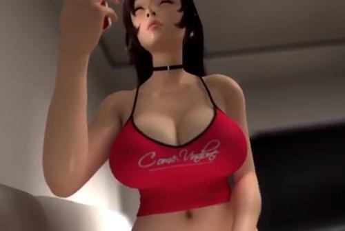 【3Dエロアニメ】爆乳美女が携帯扱いながら騎乗位中出しセックスで下から容赦なくガン突きされて感じまくる♡
