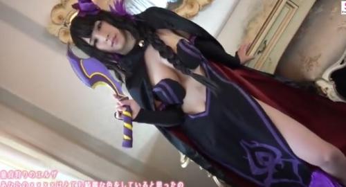 【個人撮影 爆乳コスプレイヤー】リゼロのエルザのアニコスをした超巨乳美少女が背後からおっぱい揉みまくられてハメ撮りされちゃうｗ