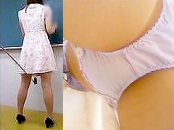 《パンチラ盗撮》美人の教育実習JDが生徒たちのオナネタ逆さ撮り！授業中にイタズラ隠し撮りでパンティやブラまでハッキリとｗｗ